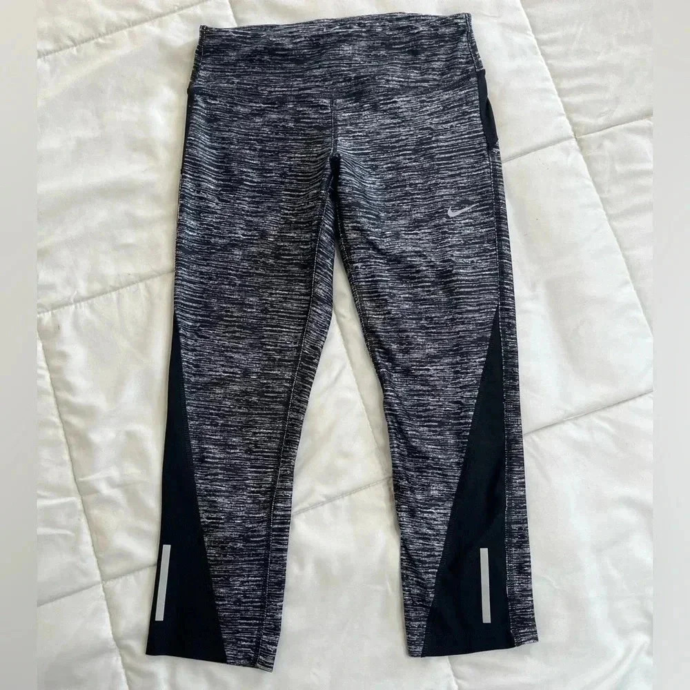 Nike Dri-Fit Running Tights Printed Training Racer Crop